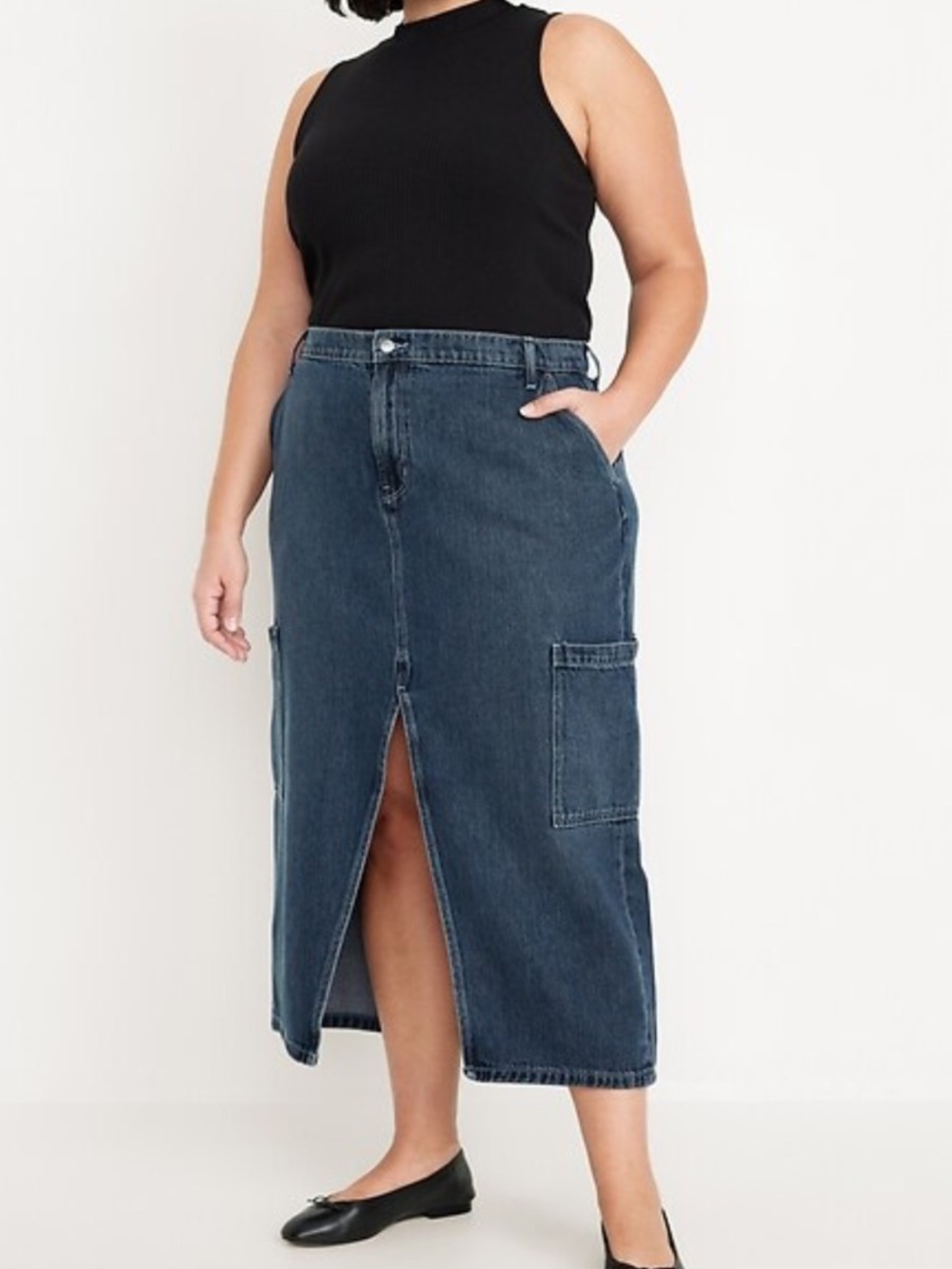 Old Navy Mid Rise Cargo Maxi Skirt